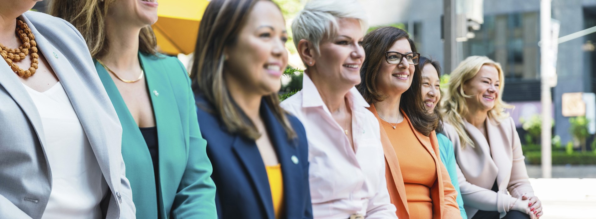 Female employees outside 